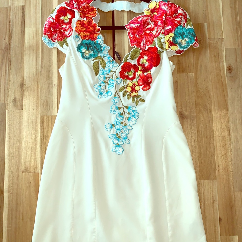 Mini, “Mexican” dress with beautiful embroidery.